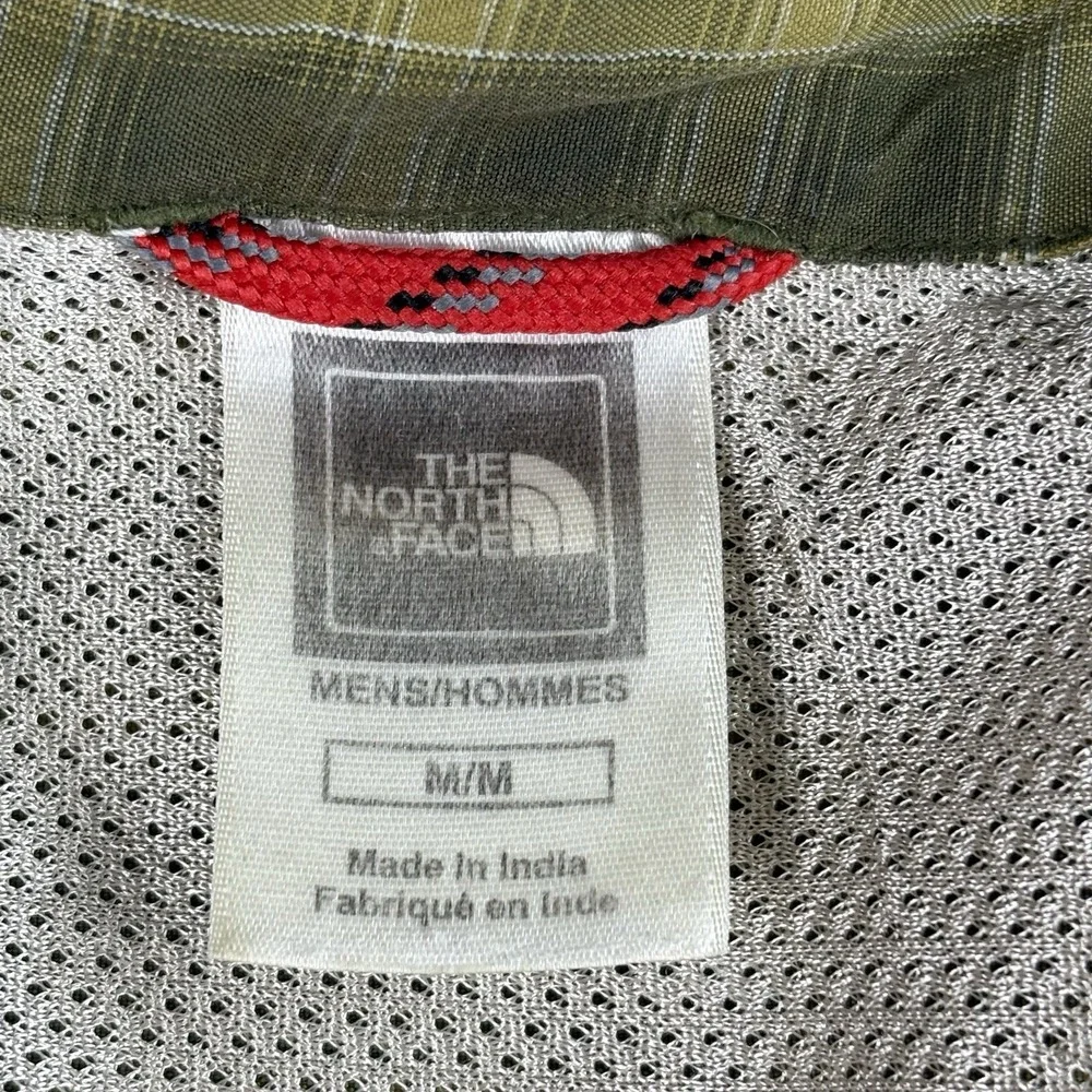 The North Face Shirt Men M Olive Plaid Button‎ Hiking Grunge Workwear Distressed